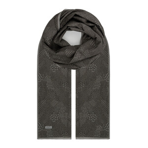Charcoal Ethnic Harmony Print Cotton Scarf - Thumbnail