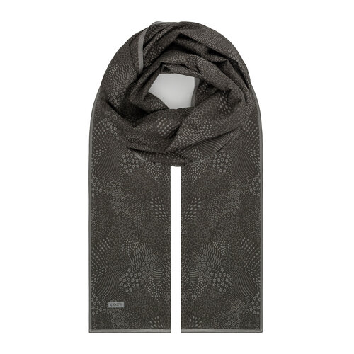 Charcoal Ethnic Harmony Print Cotton Scarf