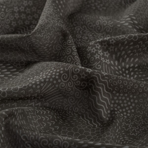 Charcoal Ethnic Harmony Print Cotton Scarf - Thumbnail