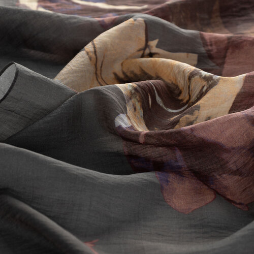 Charcoal Florescence Print Tencel Scarf