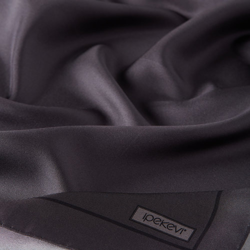 Charcoal Frame Silk Twill Scarf