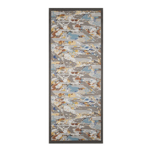 Charcoal Grey Arenya Print Tencel Scarf - Thumbnail