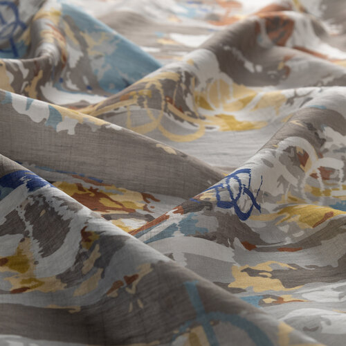 Charcoal Grey Arenya Print Tencel Scarf