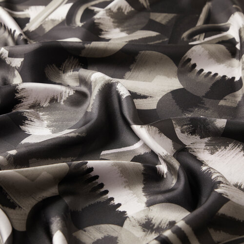 Charcoal Grey Art House Twill Silk Scarf