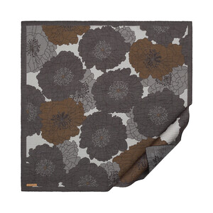 Charcoal Grey Hydrangea Print Tencel Scarf - Thumbnail
