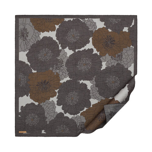 Charcoal Grey Hydrangea Print Tencel Scarf