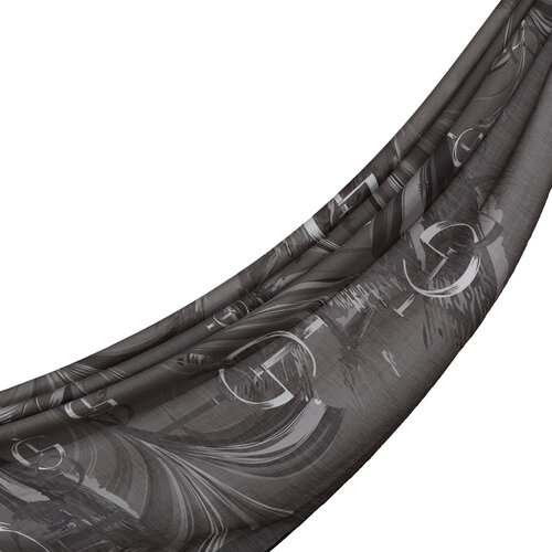 Charcoal Grey Mono Flow Print Tencel Scarf