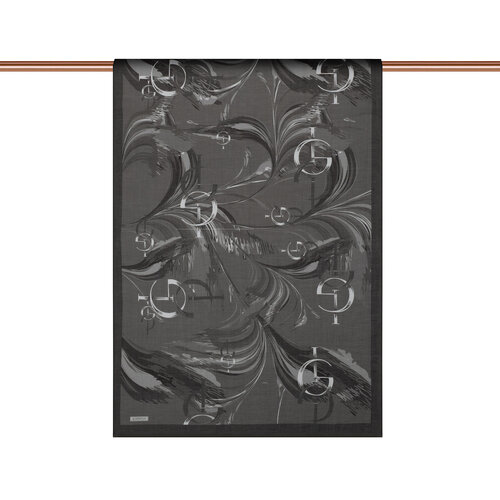 Charcoal Grey Mono Flow Print Tencel Scarf