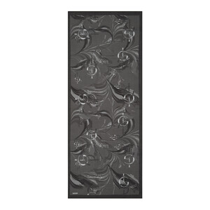 Charcoal Grey Mono Flow Print Tencel Scarf - Thumbnail