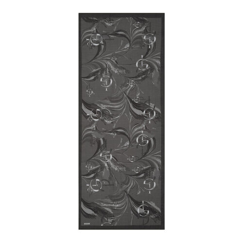 Charcoal Grey Mono Flow Print Tencel Scarf