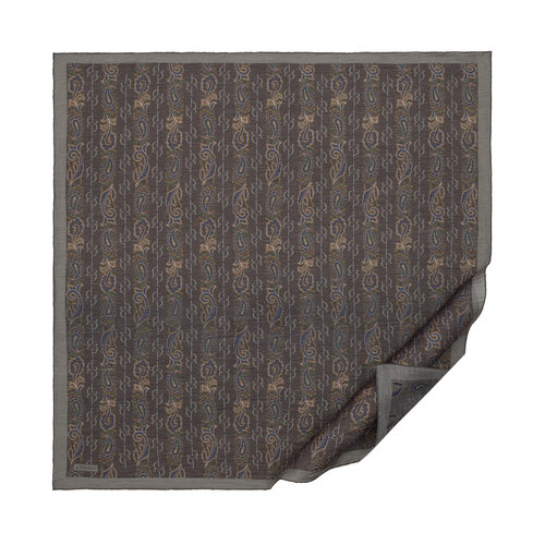 Charcoal Grey Monogram Print Tencel Scarf