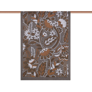 Charcoal Grey Royal Ivy Pattern Tencel Scarf - Thumbnail