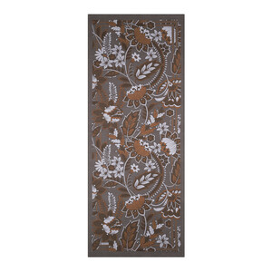 Charcoal Grey Royal Ivy Pattern Tencel Scarf - Thumbnail