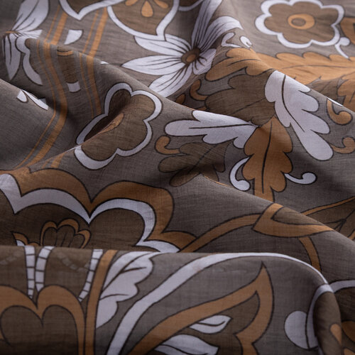 Charcoal Grey Royal Ivy Pattern Tencel Scarf