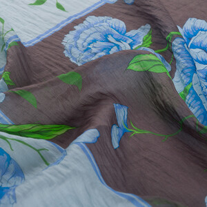 ipekevi - Charcoal Indigo Peony Print Tencel Scarf (1)