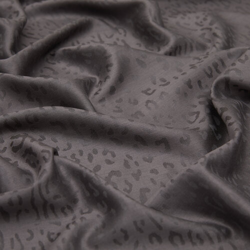 Charcoal Leopard Jacquard Silk Scarf