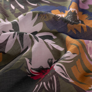 Charcoal Lilac Nihavent Print Tencel Scarf - Thumbnail