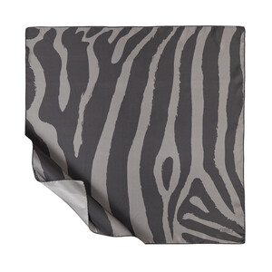 ipekevi - Charcoal Macro Zebra Print Silk Twill Scarf