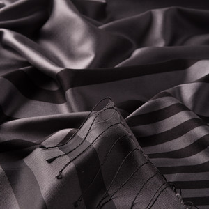 ipekevi - Charcoal Meridian Striped Silk Scarf (1)