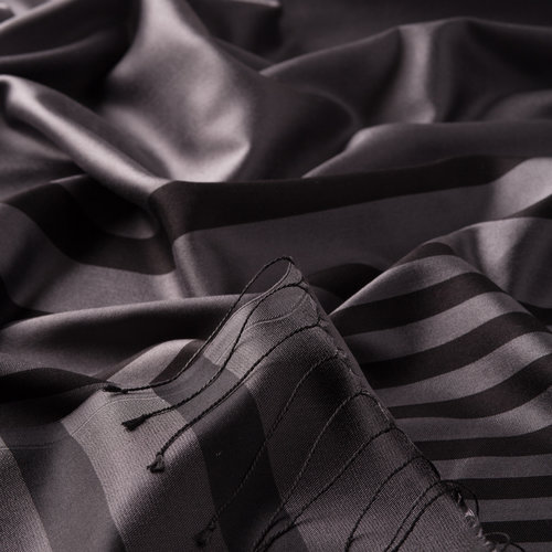 Charcoal Meridian Striped Silk Scarf