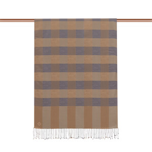 ipekevi - Charcoal Mink Buffalo Checked Silk Scarf (1)