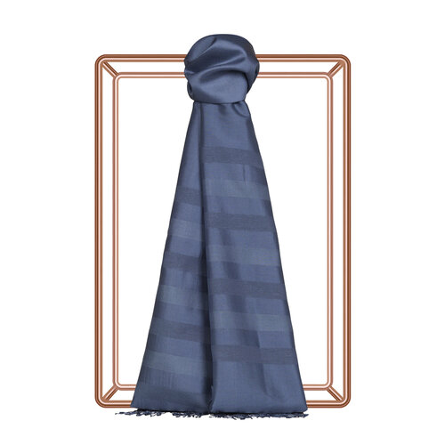 Charcoal Mono Striped Silk Scarf