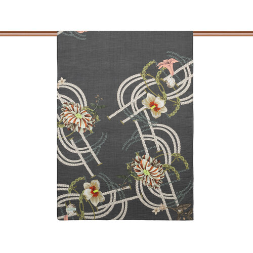 Charcoal Mystic Garden Print Tencel Scarf