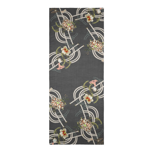 Charcoal Mystic Garden Print Tencel Scarf