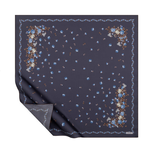 Charcoal Nazen Twill Silk Scarf