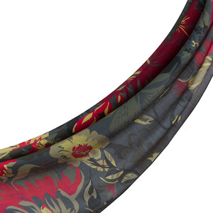 ipekevi - Charcoal Nihavent Print Tencel Scarf
