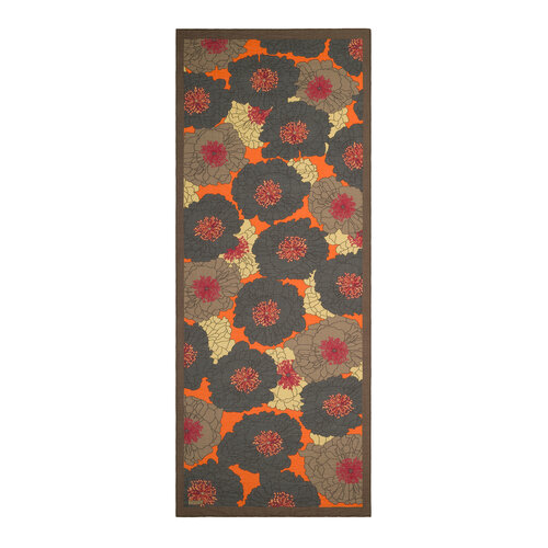 Charcoal Orange Hydrangea Print Tencel Scarf