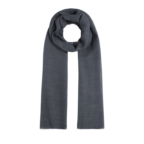 Charcoal Plain Cotton Silk Scarf