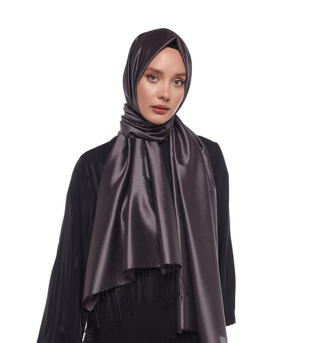 Charcoal Plain Silk Scarf