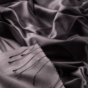 ipekevi - Charcoal Plain Silk Scarf (1)