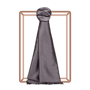 Charcoal Plain Silk Scarf - Thumbnail