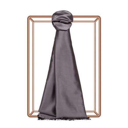 Charcoal Plain Silk Scarf