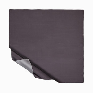 Charcoal Plain Silk Twill Scarf - Thumbnail