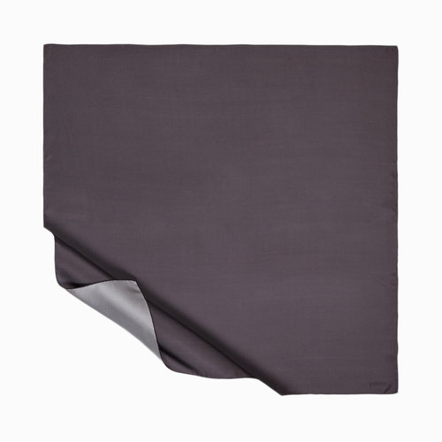 Charcoal Plain Silk Twill Scarf