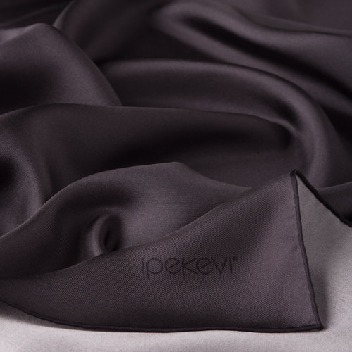 Charcoal Plain Silk Twill Scarf