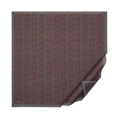 Charcoal Plum Monogram Print Tencel Scarf