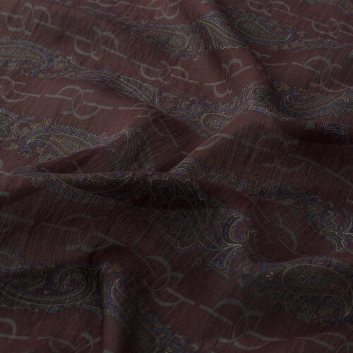Charcoal Plum Monogram Print Tencel Scarf