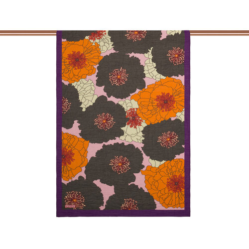 Charcoal Powder Hydrangea Print Tencel Scarf