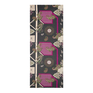 Charcoal Purple Palace Way Print Tencel Scarf - Thumbnail