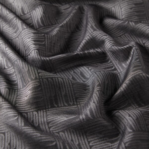 ipekevi - Charcoal Qufi Pattern Silk Scarf (1)