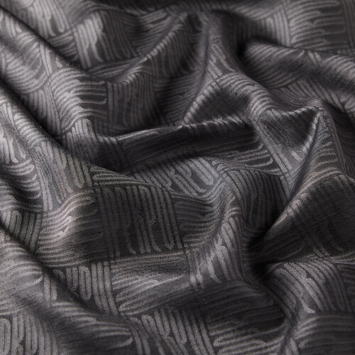 Charcoal Qufi Pattern Silk Scarf