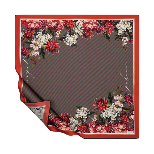 Charcoal Red Eva Twill Silk Scarf