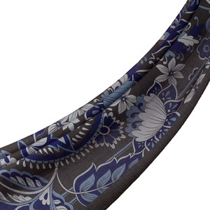 ipekevi - Charcoal Royal Ivy Pattern Tencel Scarf