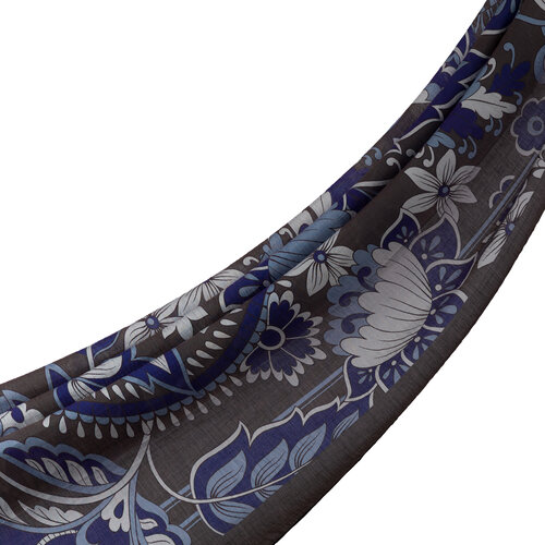 Charcoal Royal Ivy Pattern Tencel Scarf