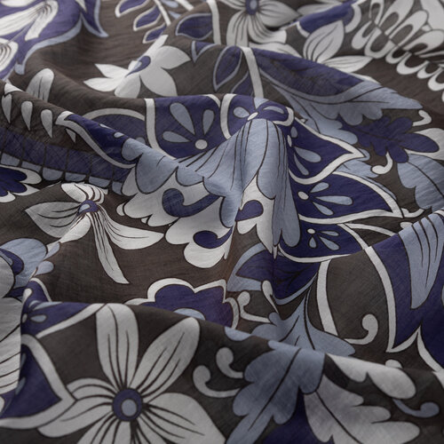 Charcoal Royal Ivy Pattern Tencel Scarf