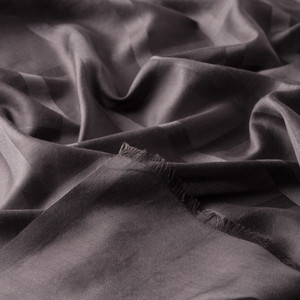 Charcoal Satin Silk Scarf - Thumbnail